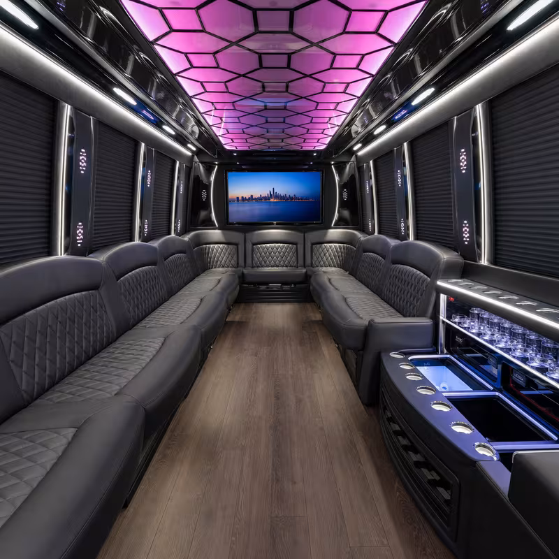 25 Passenger Party Bus Interior