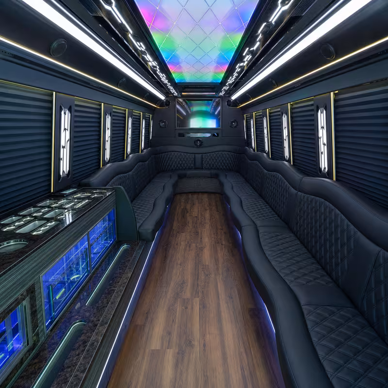 30 Passenger Party Bus Interior