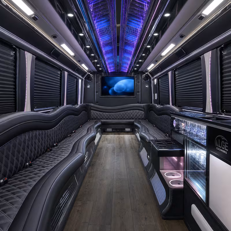 30 Passenger Party Bus Interior