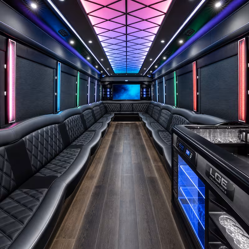 40 Passenger Party Bus Interior
