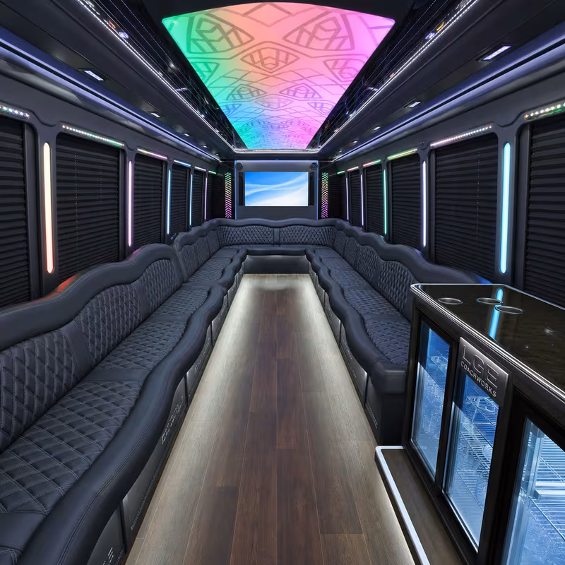 40 Passenger Party Bus Interior