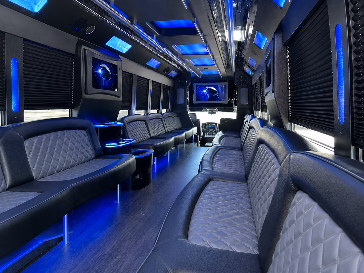 Salinas Birthday, Sweet 16, & Quinceañera Transportation party bus interior