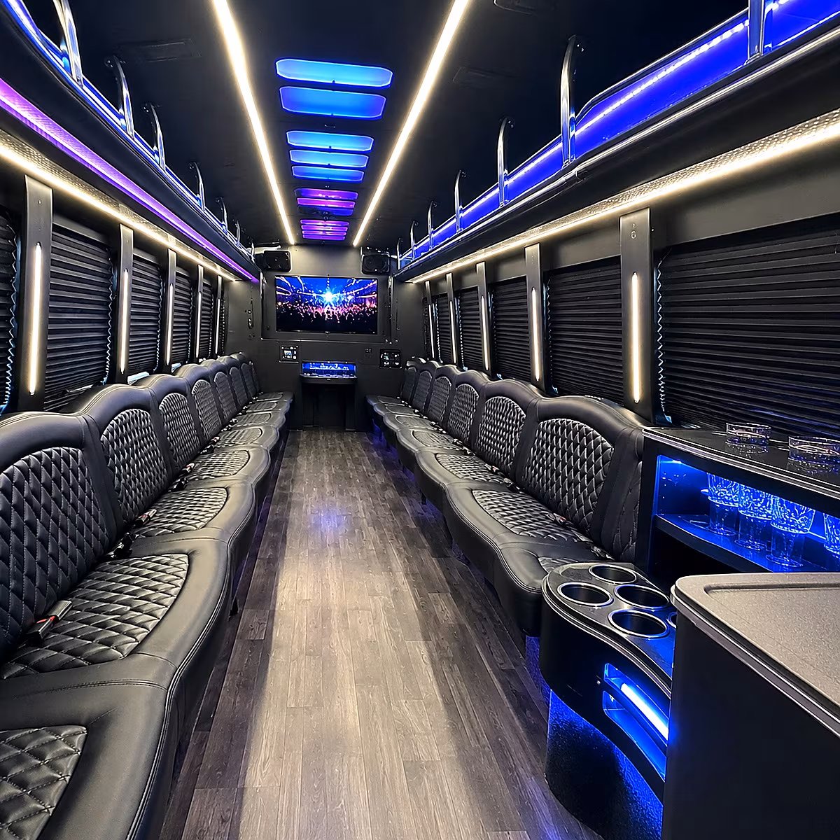 Salinas Sporting Event Transportation party bus interior