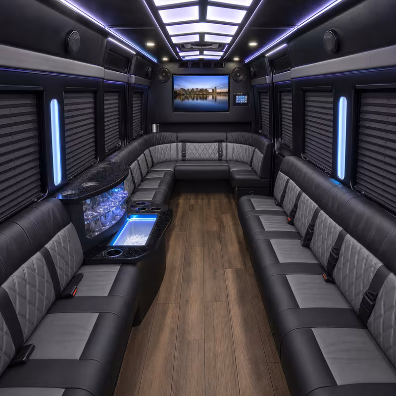 14 Passenger Sprinter Limo Interior